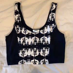 Black and beige tie dye crop top